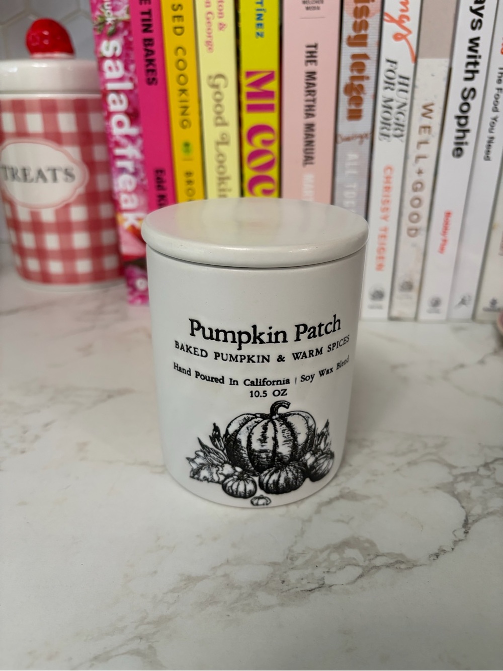 Pumpkin Patch Scented Ceramic Jar Candle - White
